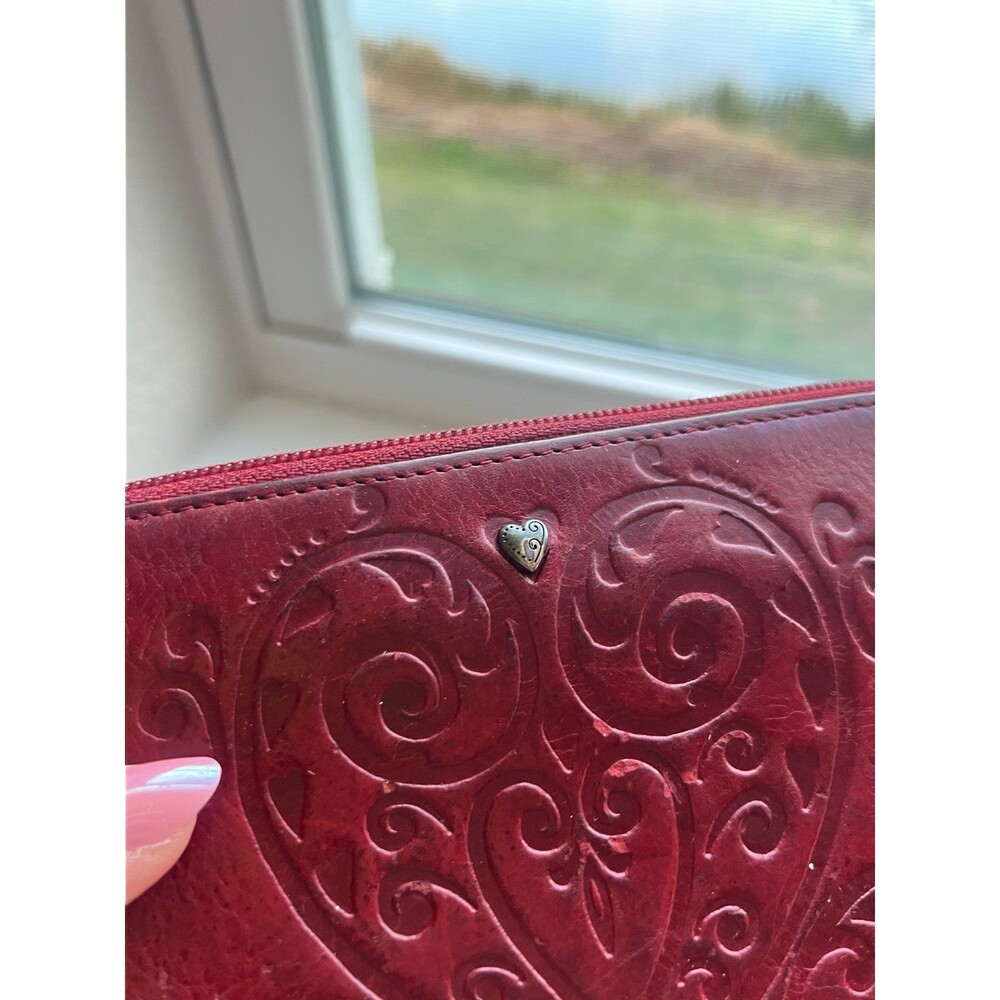Brighton Large Leather All Around Zip Wallet in Lipstick Red - Picture 12 of 12